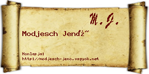 Modjesch Jenő névjegykártya