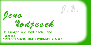 jeno modjesch business card